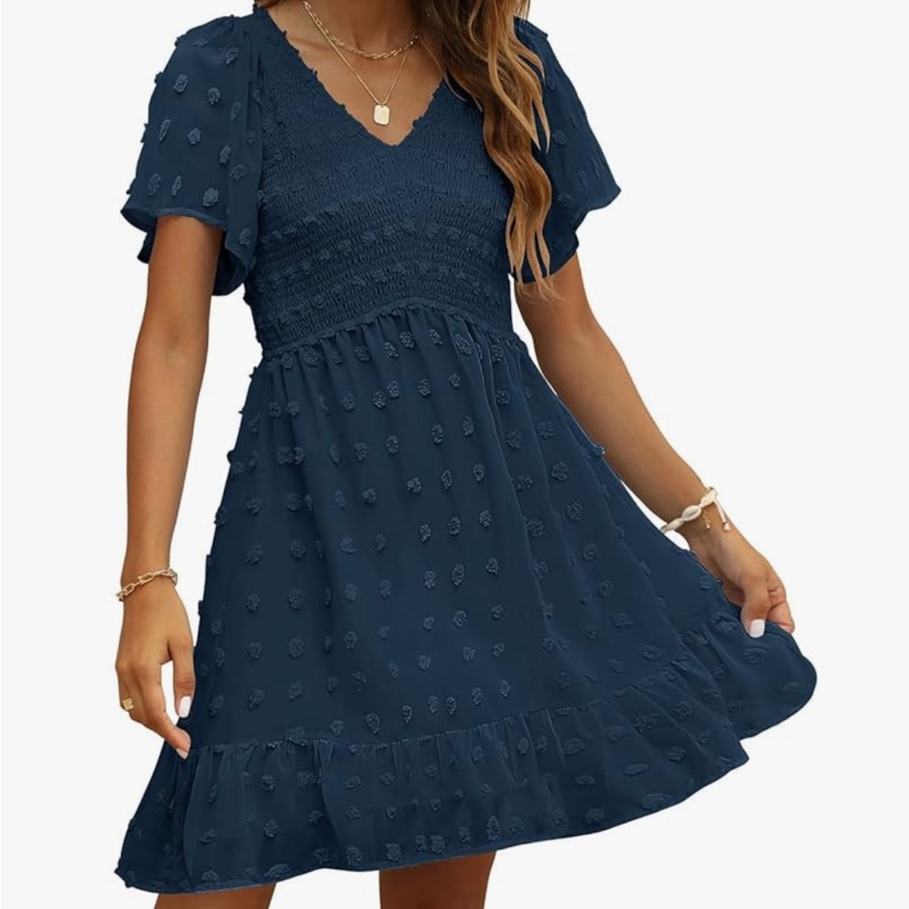 Elegant Navy Blue Mini Dress
